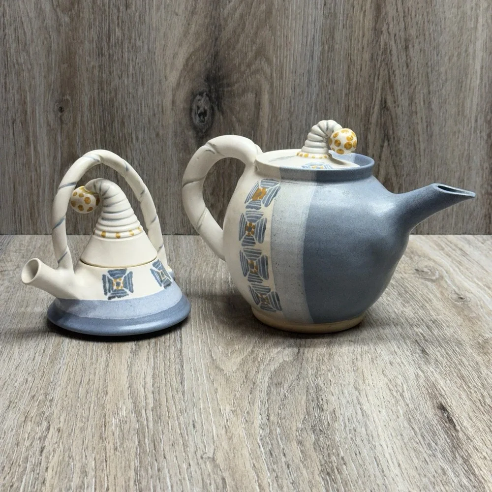 Irish Pottery Teapot Set Whimsical Cottage Core Made in Ireland by Suzanne May